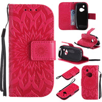 HKM-308243 Sun Embossed PU and TPU Leather Case for Complete Mobile Protection
