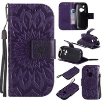 HKM-308243 Sun Embossed PU and TPU Leather Case for Complete Mobile Protection