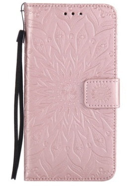 HKM-308243 Sun Embossed PU and TPU Leather Case for Complete Mobile Protection