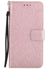 HKM-308243 Sun Embossed PU and TPU Leather Case for Complete Mobile Protection