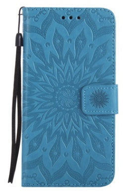 HKM-308243 Sun Embossed PU and TPU Leather Case for Complete Mobile Protection