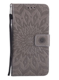HKM-308243 Sun Embossed PU and TPU Leather Case for Complete Mobile Protection