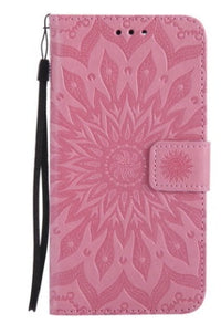 HKM-308243 Sun Embossed PU and TPU Leather Case for Complete Mobile Protection