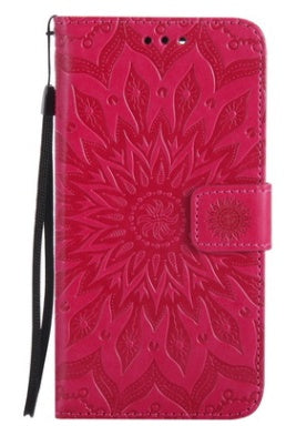 HKM-308243 Sun Embossed PU and TPU Leather Case for Complete Mobile Protection