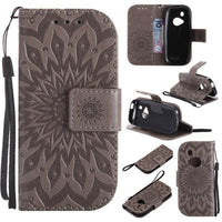 HKM-308243 Sun Embossed PU and TPU Leather Case for Complete Mobile Protection