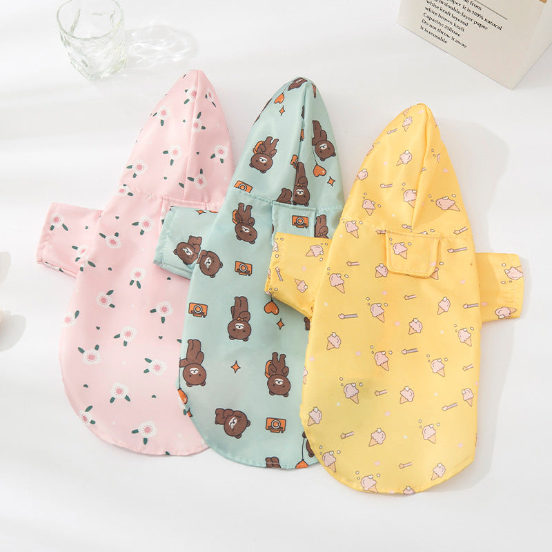 HKM-3082813 Fashionable Pet Raincoat in Cute Print Options for All Sizes