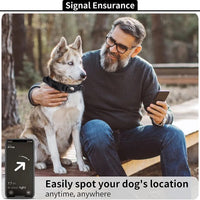 HKM-3083197 Waterproof Dog Collar with Airtag Protective Cover in Monochrome Black or Camel