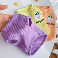 HKM-3083581 Lightweight Cotton Dog Vest for Spring and Summer - Sleeveless Pet Clothing in Orange, Yellow, and Purple