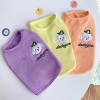 HKM-3083581 Lightweight Cotton Dog Vest for Spring and Summer - Sleeveless Pet Clothing in Orange, Yellow, and Purple