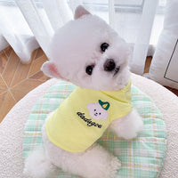 HKM-3083581 Lightweight Cotton Dog Vest for Spring and Summer - Sleeveless Pet Clothing in Orange, Yellow, and Purple