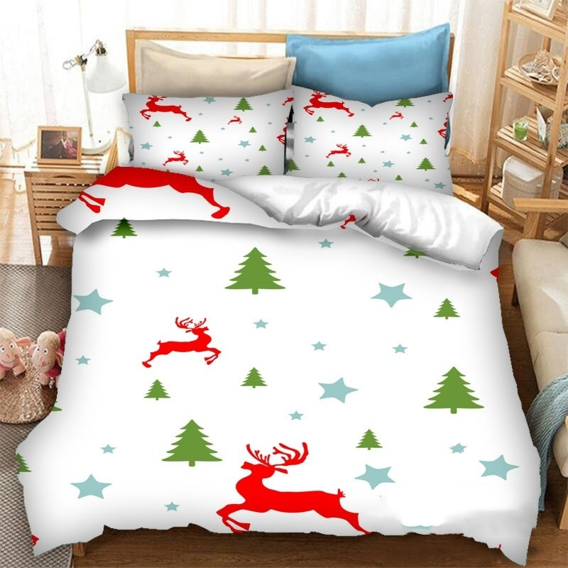 HKM-308371 Cartoon Anime Printed Polyester Fiber Quilt Cover Set with Pillowcases - Multiple Sizes Available