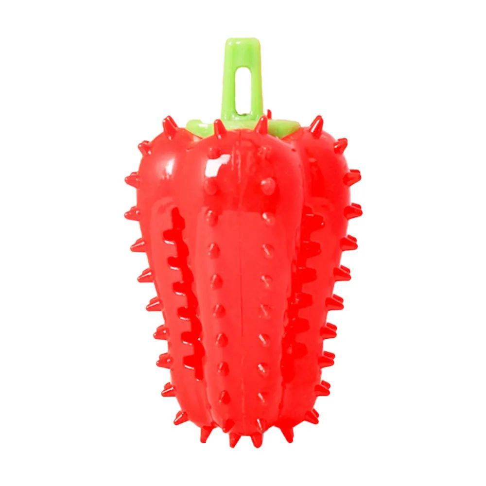 HKM-3083837 Interactive Dog Teething Chili Chewer Toy - Durable Non-Toxic Rubber for All Dog Sizes