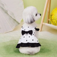 HKM-3085757 Stylish Polka Dot Skirt for Pets in Red and Black - XS to XL Sizes Available