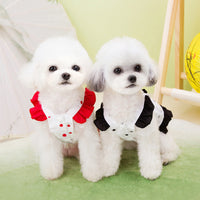 HKM-3085757 Stylish Polka Dot Skirt for Pets in Red and Black - XS to XL Sizes Available