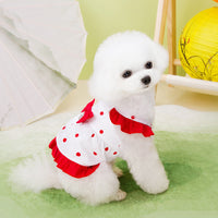 HKM-3085757 Stylish Polka Dot Skirt for Pets in Red and Black - XS to XL Sizes Available