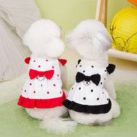 HKM-3085757 Stylish Polka Dot Skirt for Pets in Red and Black - XS to XL Sizes Available