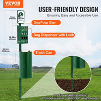 HKM-3086653 Outdoor Dog Waste Station with 11.5-Gallon Trash Can and 600 Bags Included