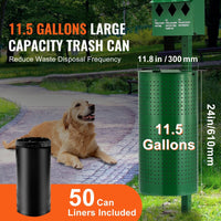 HKM-3086653 Outdoor Dog Waste Station with 11.5-Gallon Trash Can and 600 Bags Included