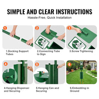HKM-3086653 Outdoor Dog Waste Station with 11.5-Gallon Trash Can and 600 Bags Included