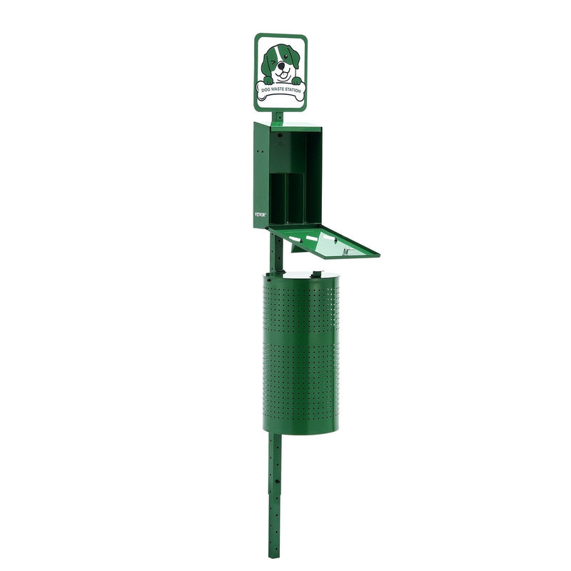 HKM-3086653 Outdoor Dog Waste Station with 11.5-Gallon Trash Can and 600 Bags Included