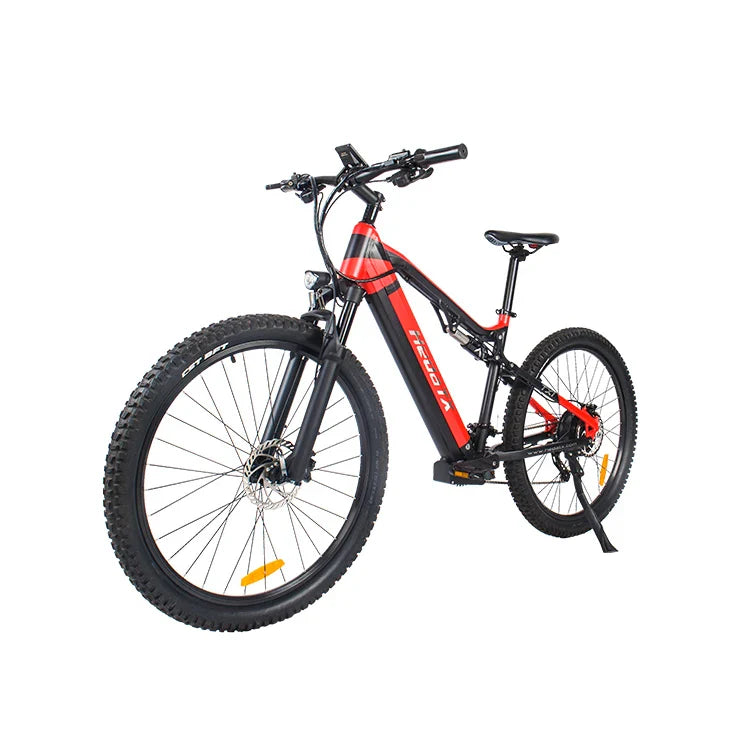 HKM-308691 1000W Adult Electric Hybrid Foldable Mountain Bicycle with 27-Speed Gears and Hydraulic Disc Brake