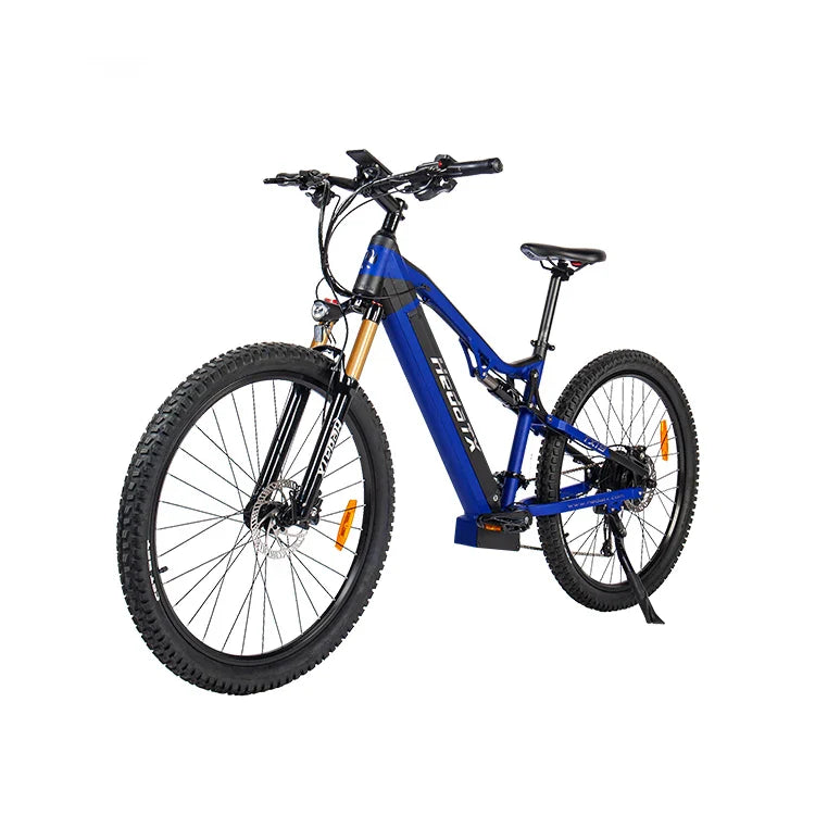 HKM-308691 1000W Adult Electric Hybrid Foldable Mountain Bicycle with 27-Speed Gears and Hydraulic Disc Brake