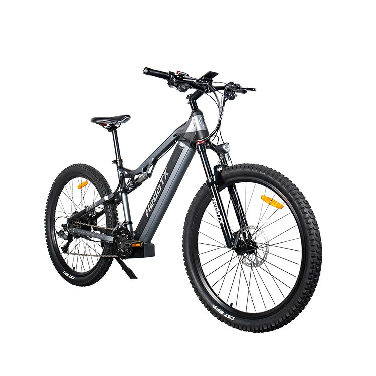 HKM-308691 1000W Adult Electric Hybrid Foldable Mountain Bicycle with 27-Speed Gears and Hydraulic Disc Brake