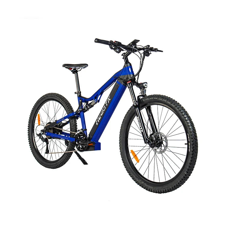 HKM-308691 1000W Adult Electric Hybrid Foldable Mountain Bicycle with 27-Speed Gears and Hydraulic Disc Brake