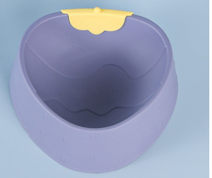 HKM-3087165 Cartoon Strawberry Pet Bowl - Plastic Dog Bowl in Yellow, Gray, Green, 19x18x7cm