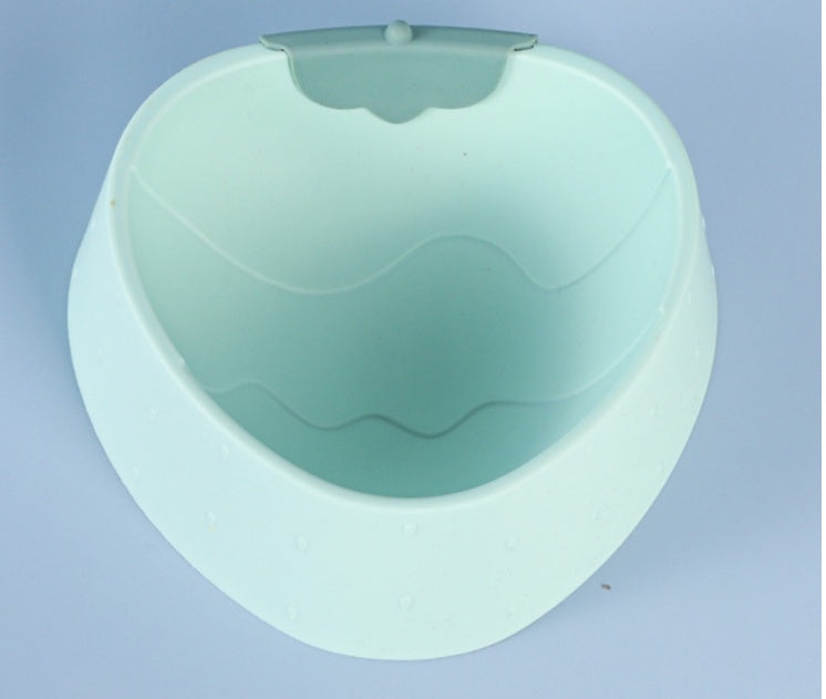 HKM-3087165 Cartoon Strawberry Pet Bowl - Plastic Dog Bowl in Yellow, Gray, Green, 19x18x7cm