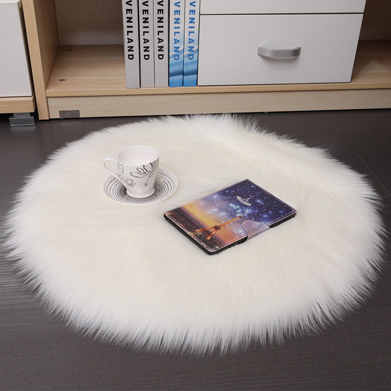 HKM-308755 Plush Round Carpet Floor Mat for Living Room and Bedroom in Various Colors