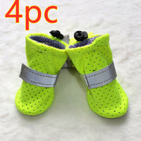 HKM-3087805 Breathable Non-Slip Dog Shoes for Outdoor Comfort - Set of 4, Available in Fluorescent Powder, Lake Blue, Fluorescent Green