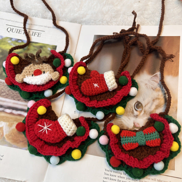 HKM-3088573 Christmas-Themed Pet Bib with Various Holiday Designs for Year-Round Use