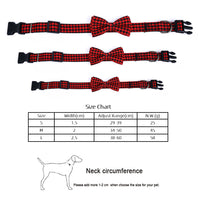 HKM-3088957 British Plaid Bow Tie Collar for Cats and Dogs in Black/White and Red/Black Patterns