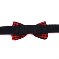 HKM-3088957 British Plaid Bow Tie Collar for Cats and Dogs in Black/White and Red/Black Patterns