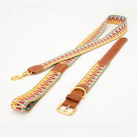 HKM-3090749 Woven Cowhide Dog Collar with Traction Rope for Medium to Large Dogs