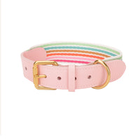 HKM-3090749 Woven Cowhide Dog Collar with Traction Rope for Medium to Large Dogs