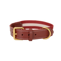 HKM-3090749 Woven Cowhide Dog Collar with Traction Rope for Medium to Large Dogs