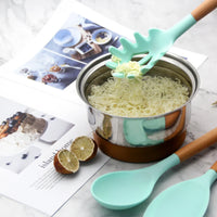 HKM-309075 12-Piece Silicone and Wood Kitchen Utensil Set for Cooking and Baking