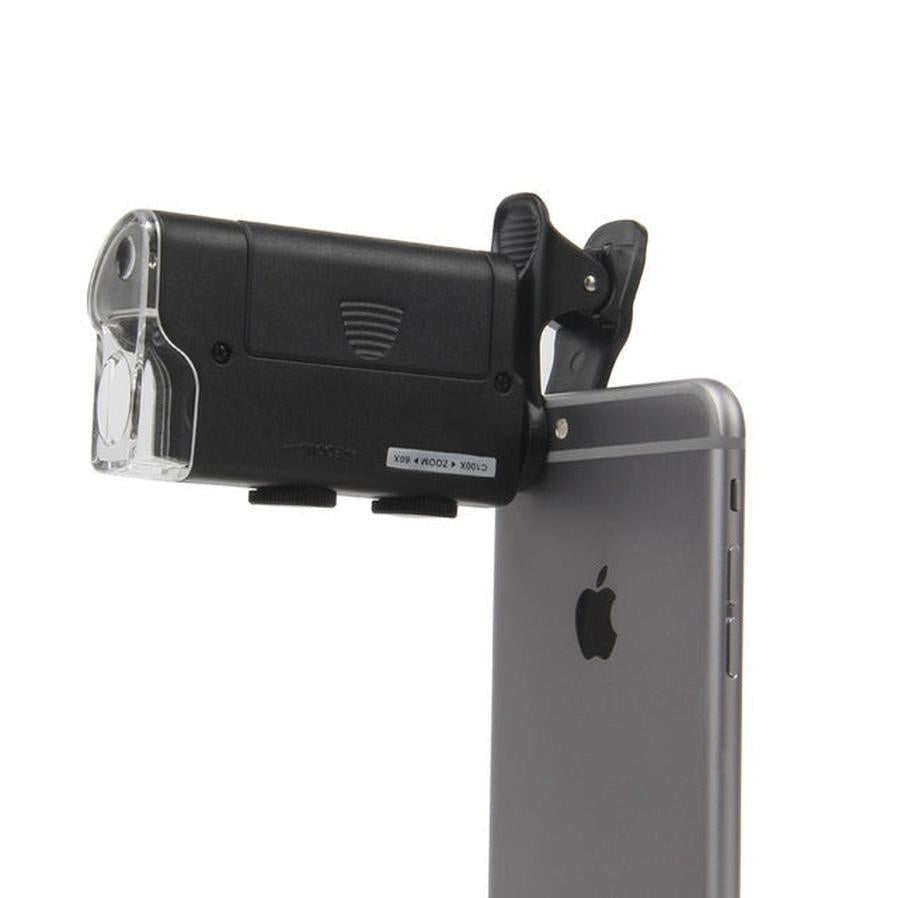 HKM-309075 Adjustable 60X-100X Mobile Phone Microscope with Acrylic Lens and ABS Frame