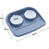 HKM-3091133 Dual-Purpose Anti-Skid Dog Feeder - Plastic Double Bowl for Eating and Drinking