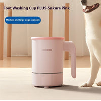 HKM-3092413 Pet Foot Washing Machine for Dogs and Cats - Easy Paw Cleaner in Velvet White, Cream Green, Cherry Blossom Powder