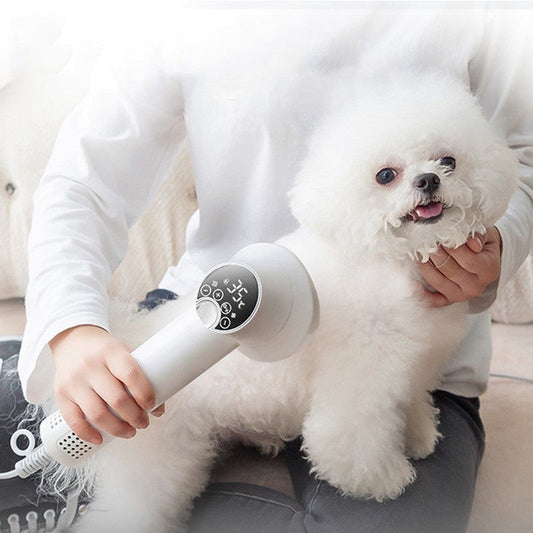 HKM-3092541 Smart Pet Hair Dryer with Comb Attachment for Dogs and Cats - Silent, Safe Grooming Tool
