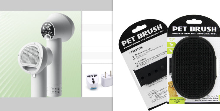 HKM-3092541 Smart Pet Hair Dryer with Comb Attachment for Dogs and Cats - Silent, Safe Grooming Tool