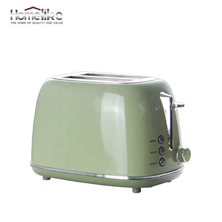 HKM-309267 Stainless Steel 2-Slice Electric Pop-Up Toaster with Grill Function