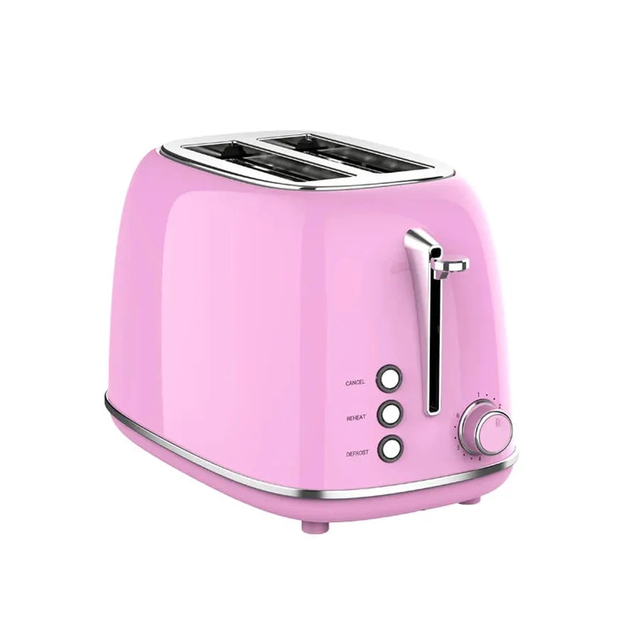 HKM-309267 Stainless Steel 2-Slice Electric Pop-Up Toaster with Grill Function