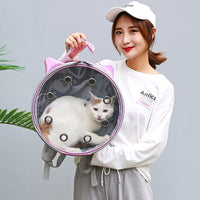 HKM-3093181 Transparent Pet Backpack for Cats and Small Dogs - Portable, Breathable Design