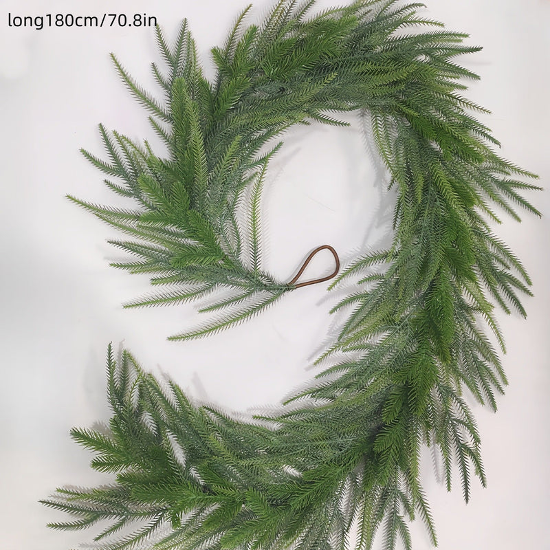 HKM-309331 Soft PVC Christmas Rattan Door Hanging with Pine and Cypress Design - 220cm