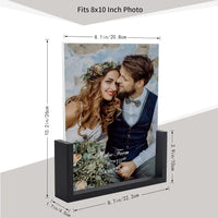 HKM-309395 Acrylic Photo Frame with Wooden U-Shaped Stand for Home and Office Décor