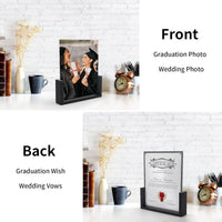 HKM-309395 Acrylic Photo Frame with Wooden U-Shaped Stand for Home and Office Décor